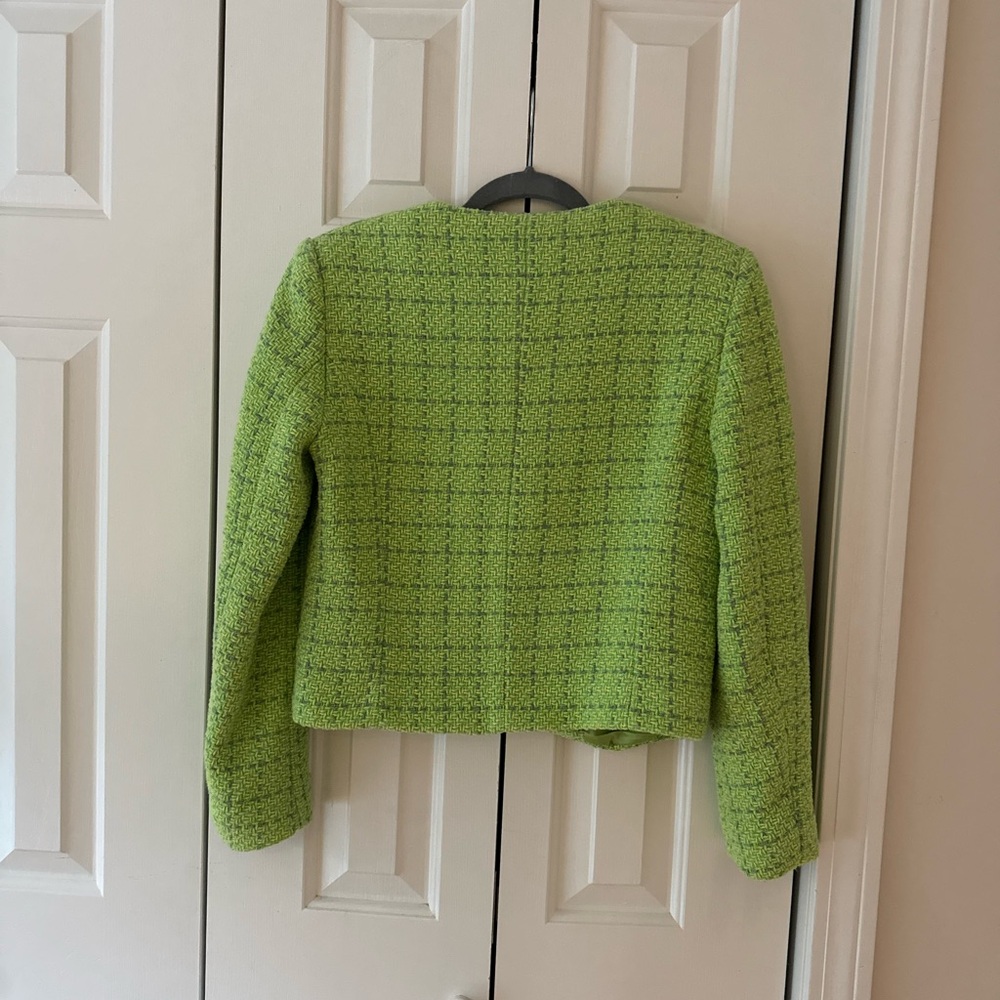 Mango Green Tweed Blazer / Jacket - image 6